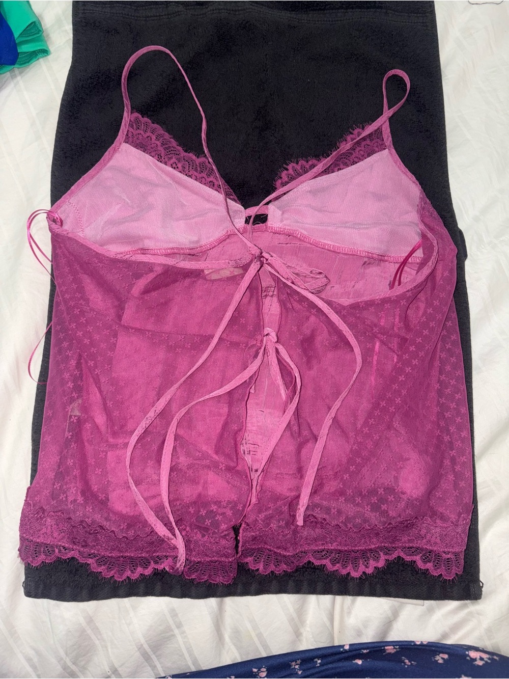 Intimately by Free People Lace-Trim Pink Silk Camisole Top - Picture 2 of 2